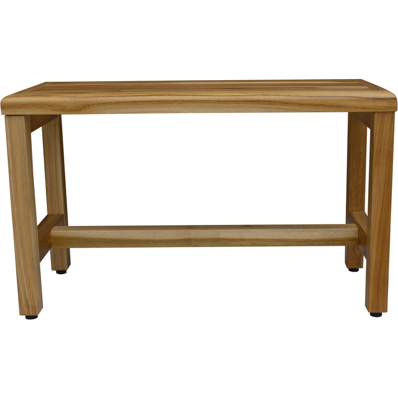 Compact Rectangular Teak Shower Outdoor Bench In Natural Finish - Bed & Bath