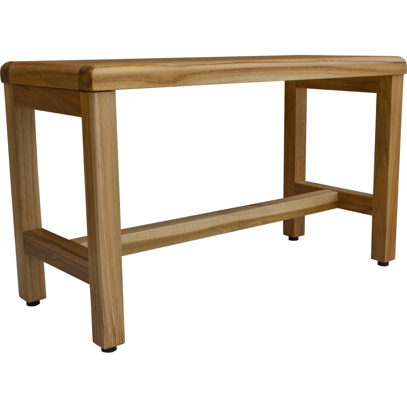 Compact Rectangular Teak Shower Outdoor Bench In Natural Finish - Bed & Bath