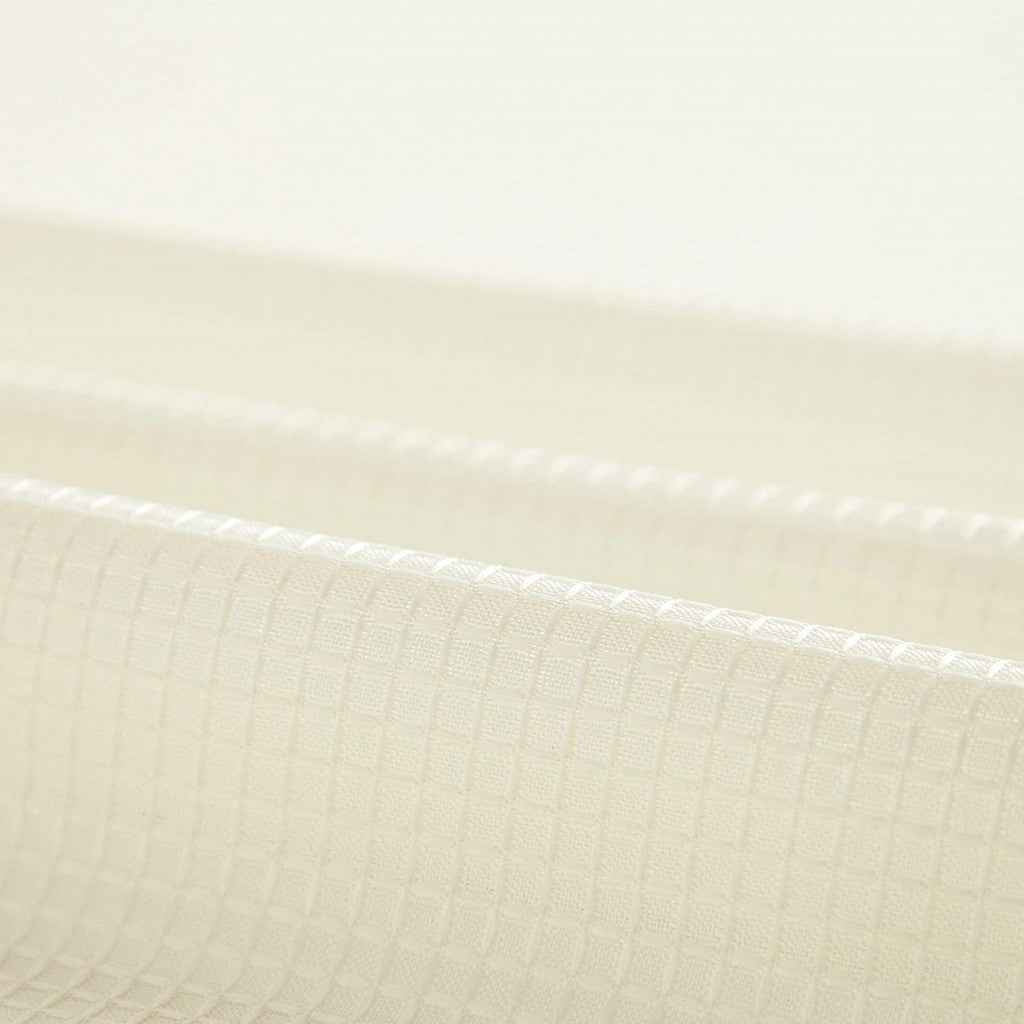 Ivory Sheer and Grid Shower Curtain and Liner Set