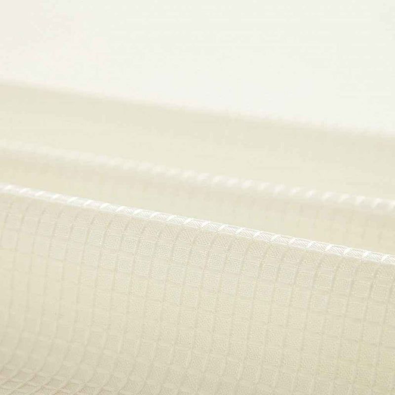 Ivory Sheer and Grid Shower Curtain and Liner Set