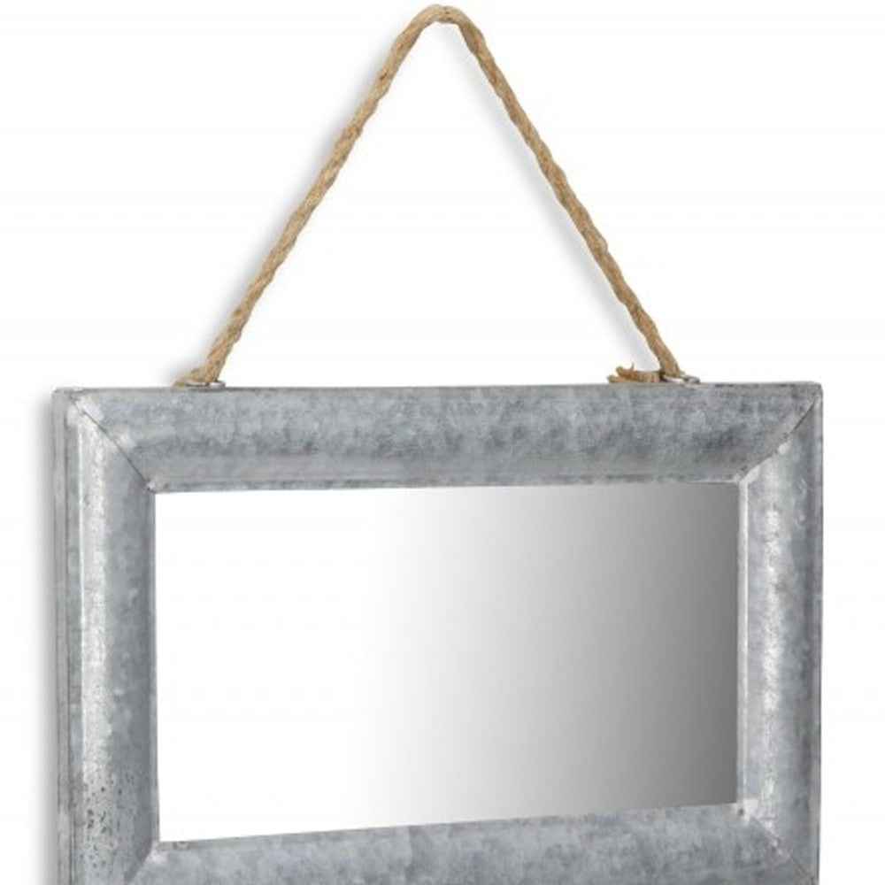 9" Silver Metal Framed Accent Mirror