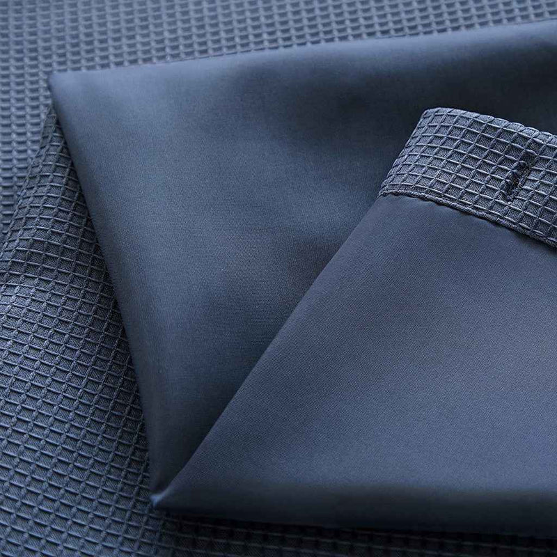 Navy Modern Grid Shower Curtain and Liner Set