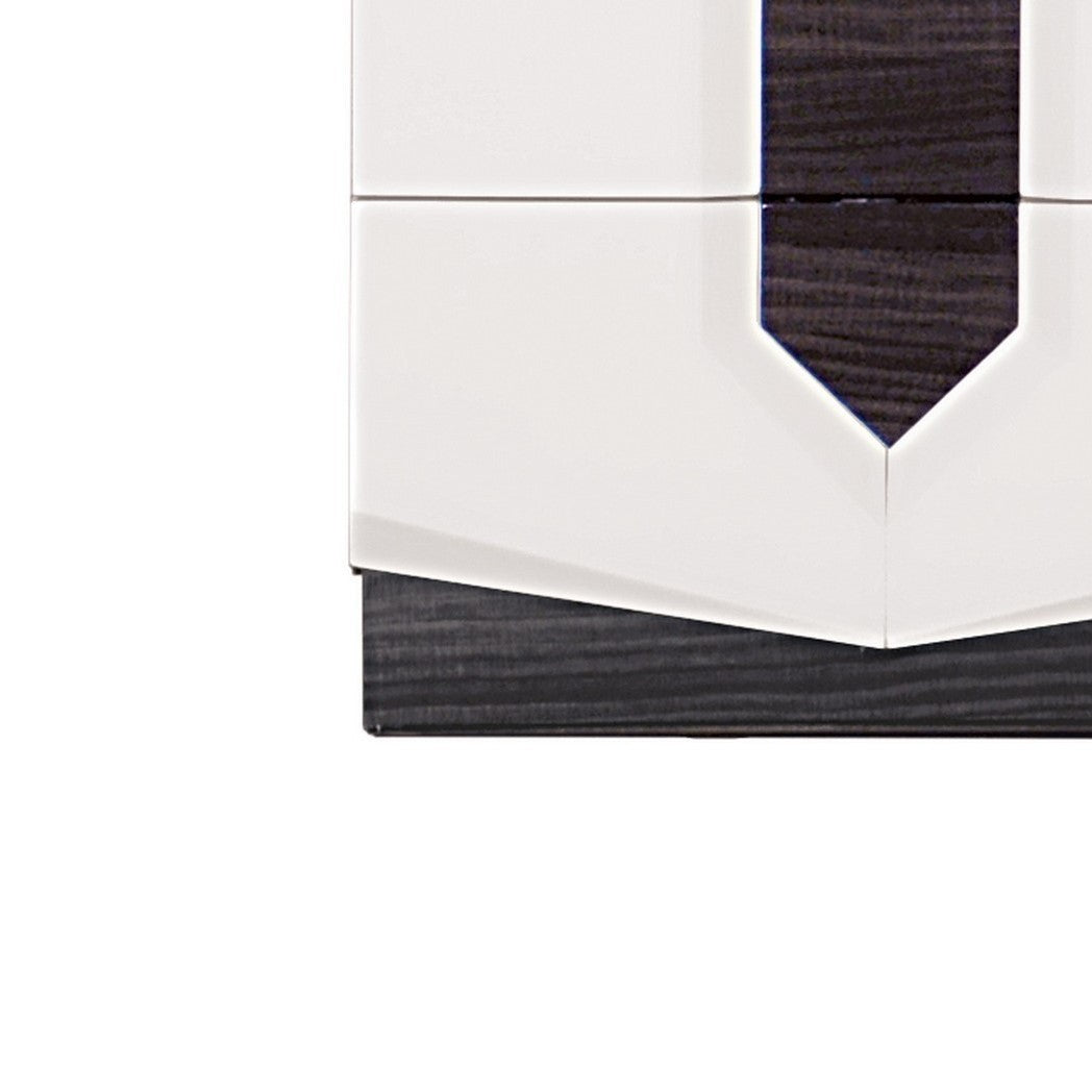 21" Gray Wood Two Drawer Nightstand