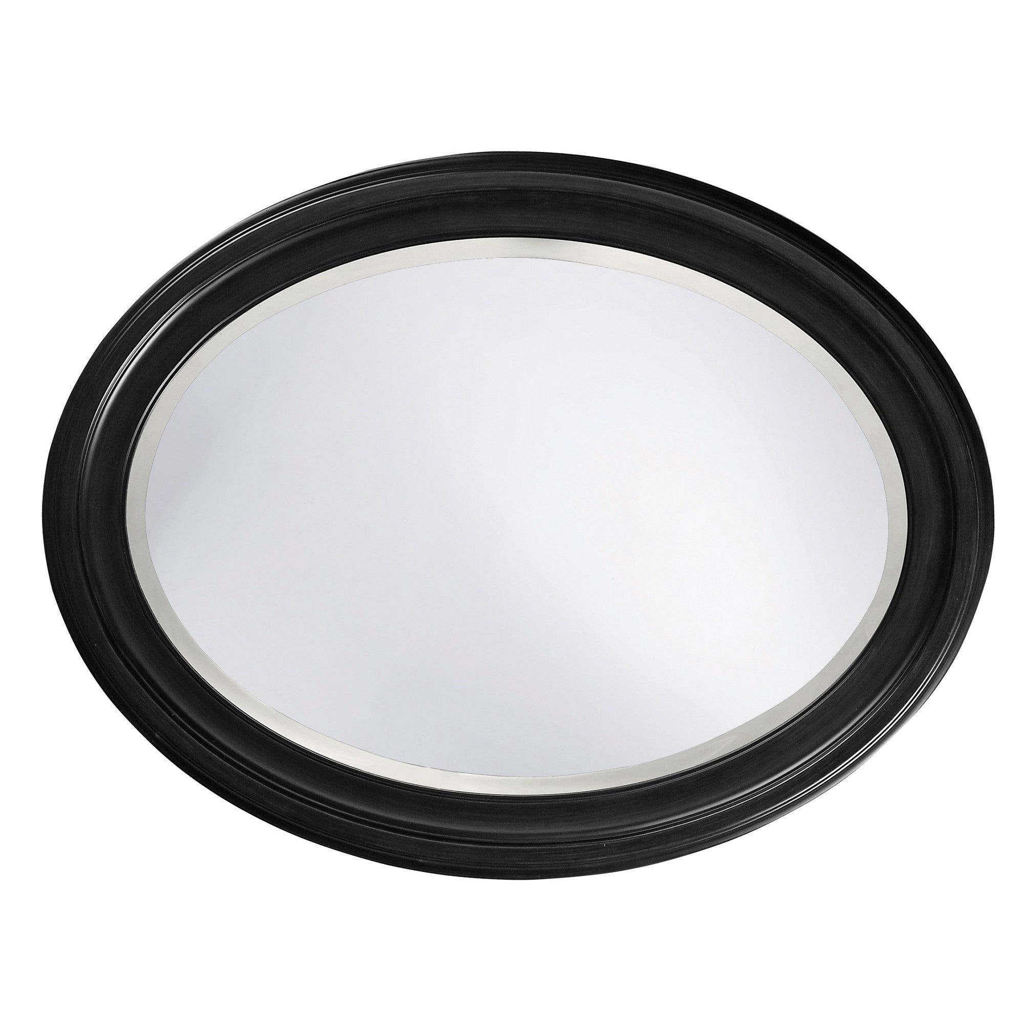 33" Black Oval Framed Accent Mirror Default Title
