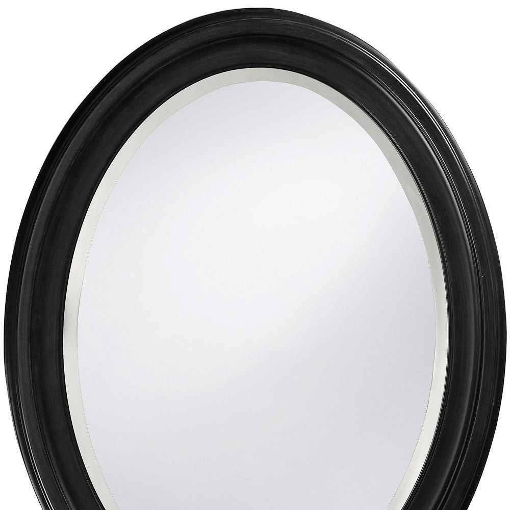 33" Black Oval Framed Accent Mirror