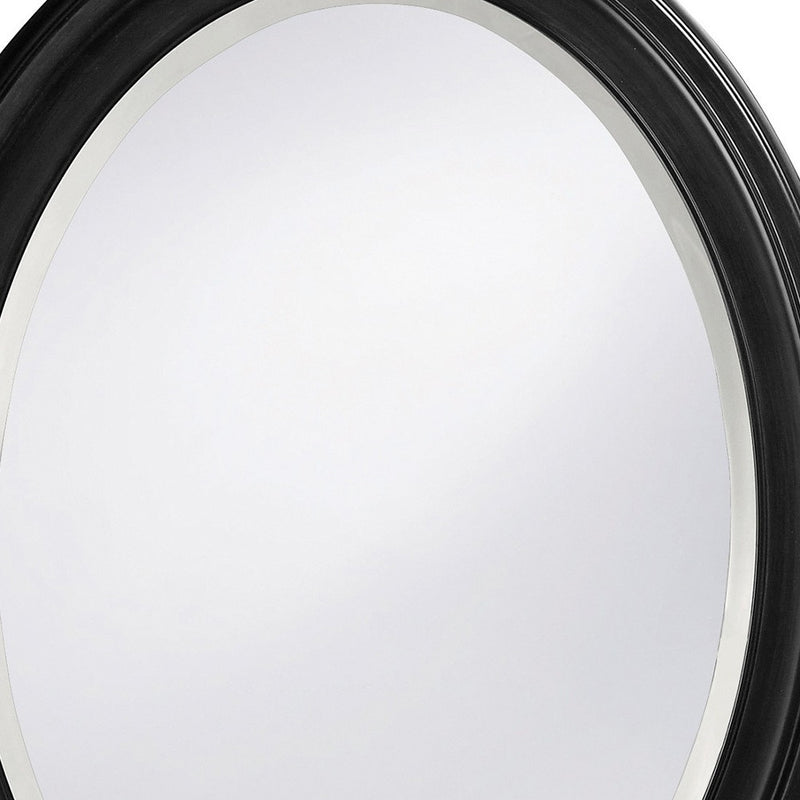 33" Black Oval Framed Accent Mirror