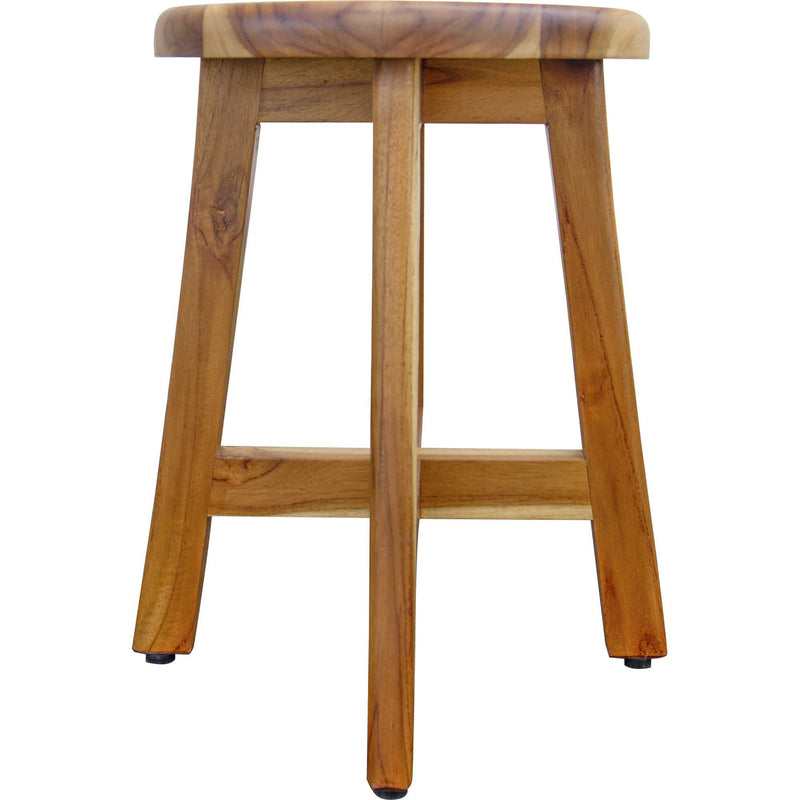18" Natural Brown Backless Bar Chair - Bed & Bath