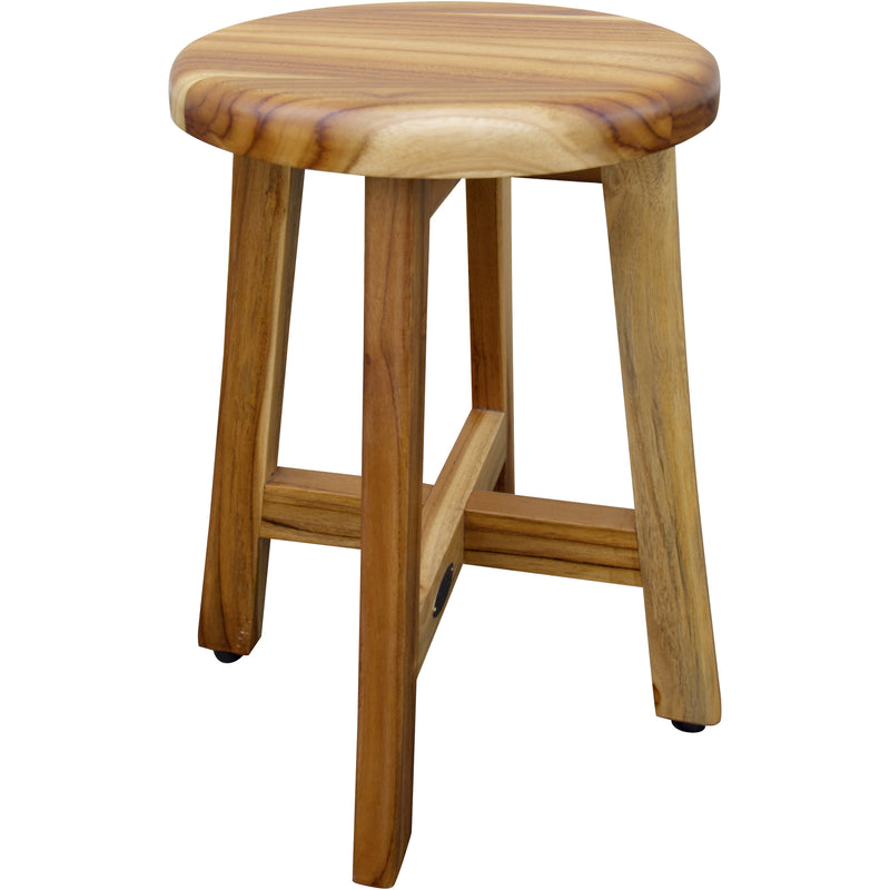 18" Natural Brown Backless Bar Chair - Bed & Bath