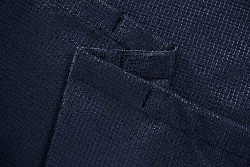 Luxurious Navy Waffle Weave Shower Curtain