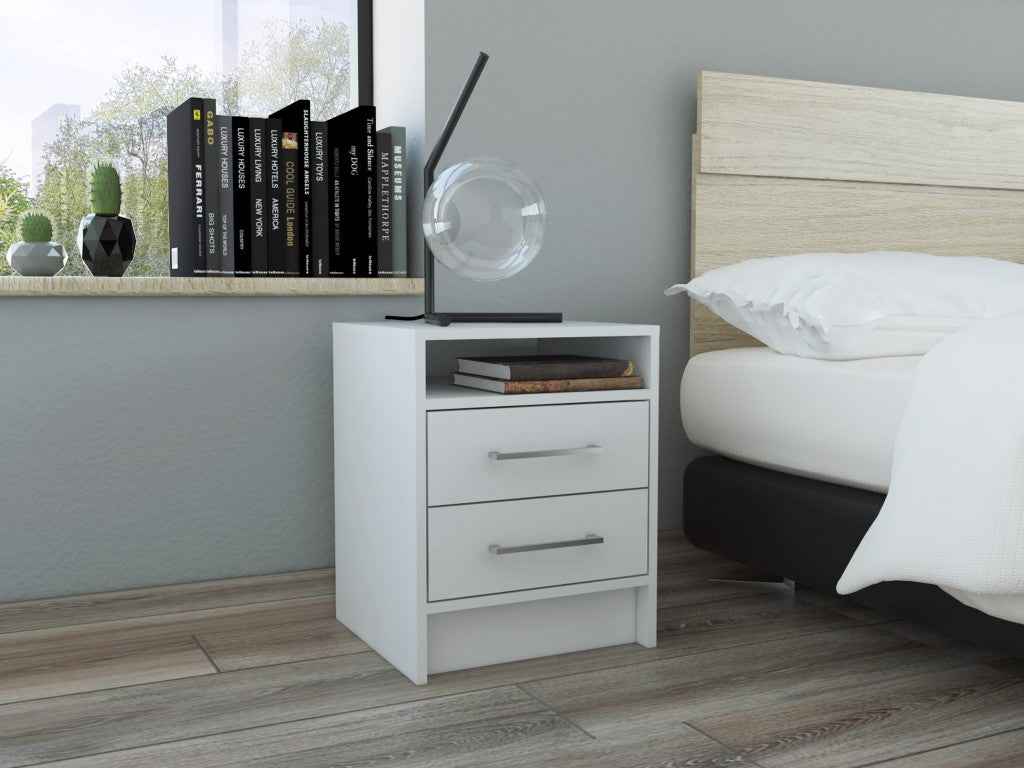20" Wood Two Drawer Nightstand