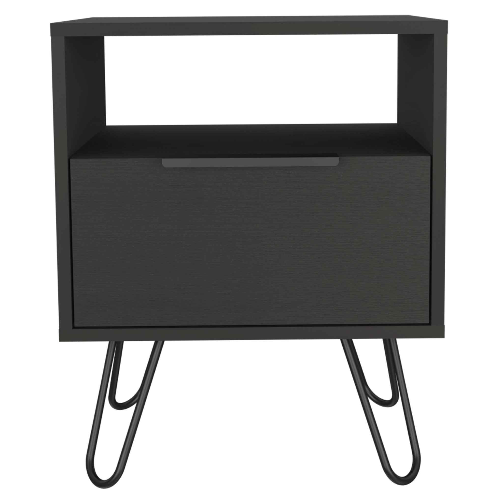 22" Black Wood Nightstand
