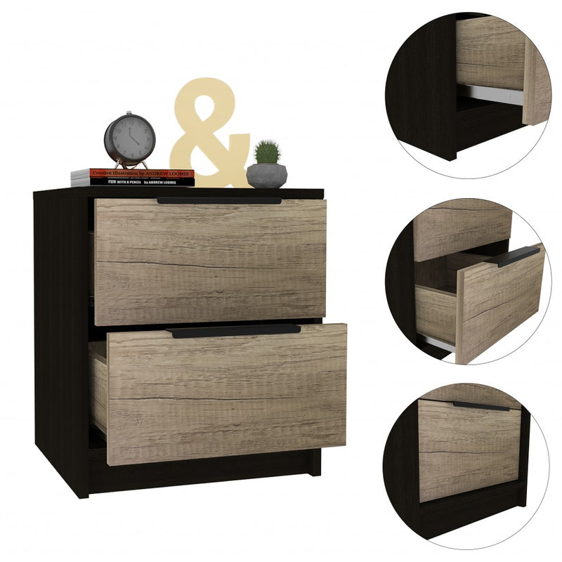 19" Wood Two Drawer Nightstand - Bed & Bath