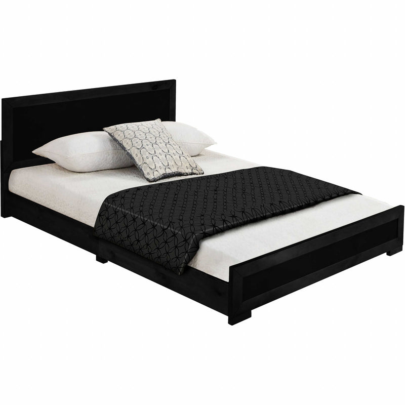 Moma Black Wood Platform King Bed With Two Nightstands - Bed & Bath