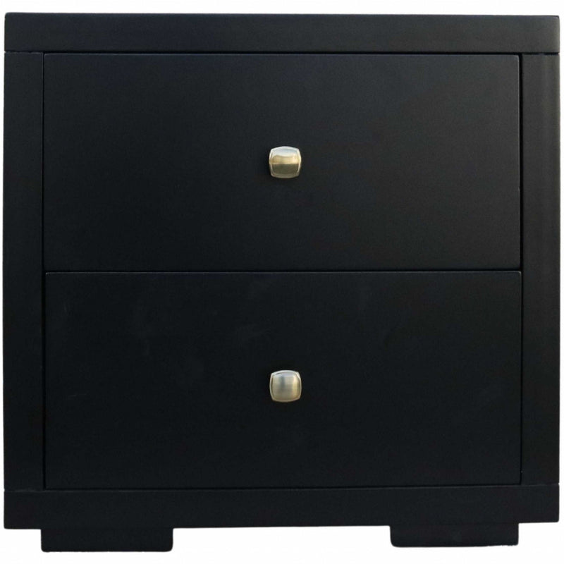 Moma Black Wood Platform King Bed With Two Nightstands - Bed & Bath