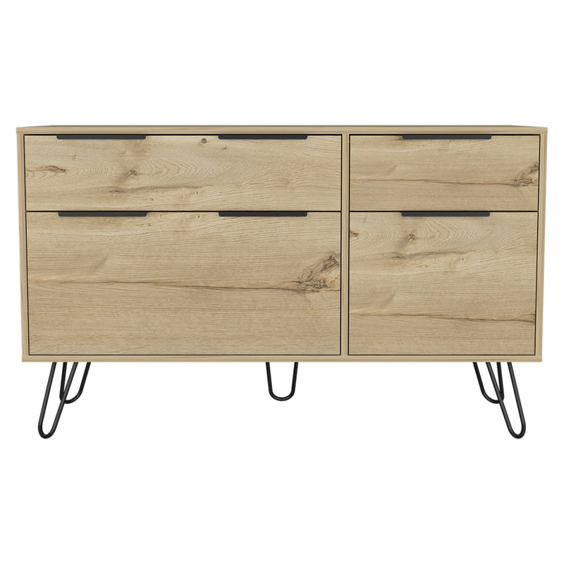 47" Brown And Black Wood Four Drawer Double Dresser - Bed & Bath