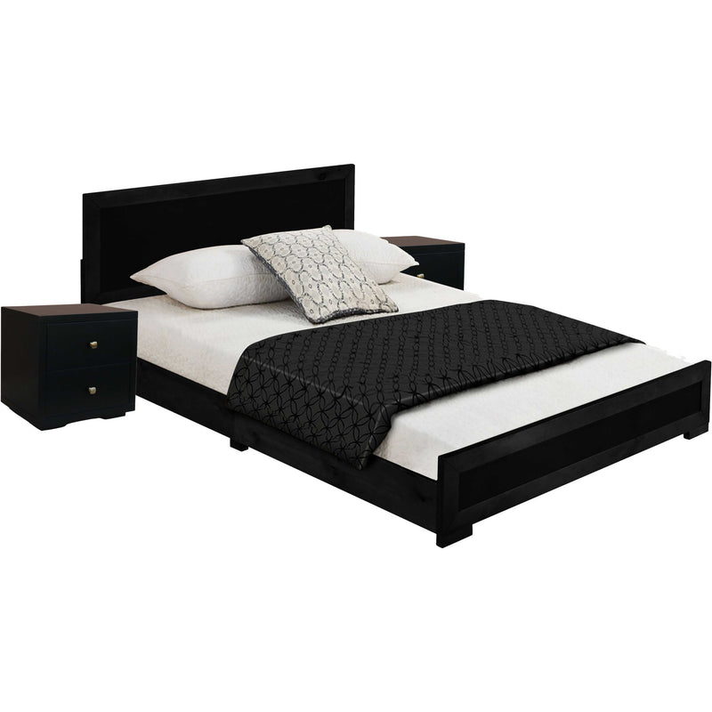 Black Wood Queen With Yes Bed Frame - Bed & Bath