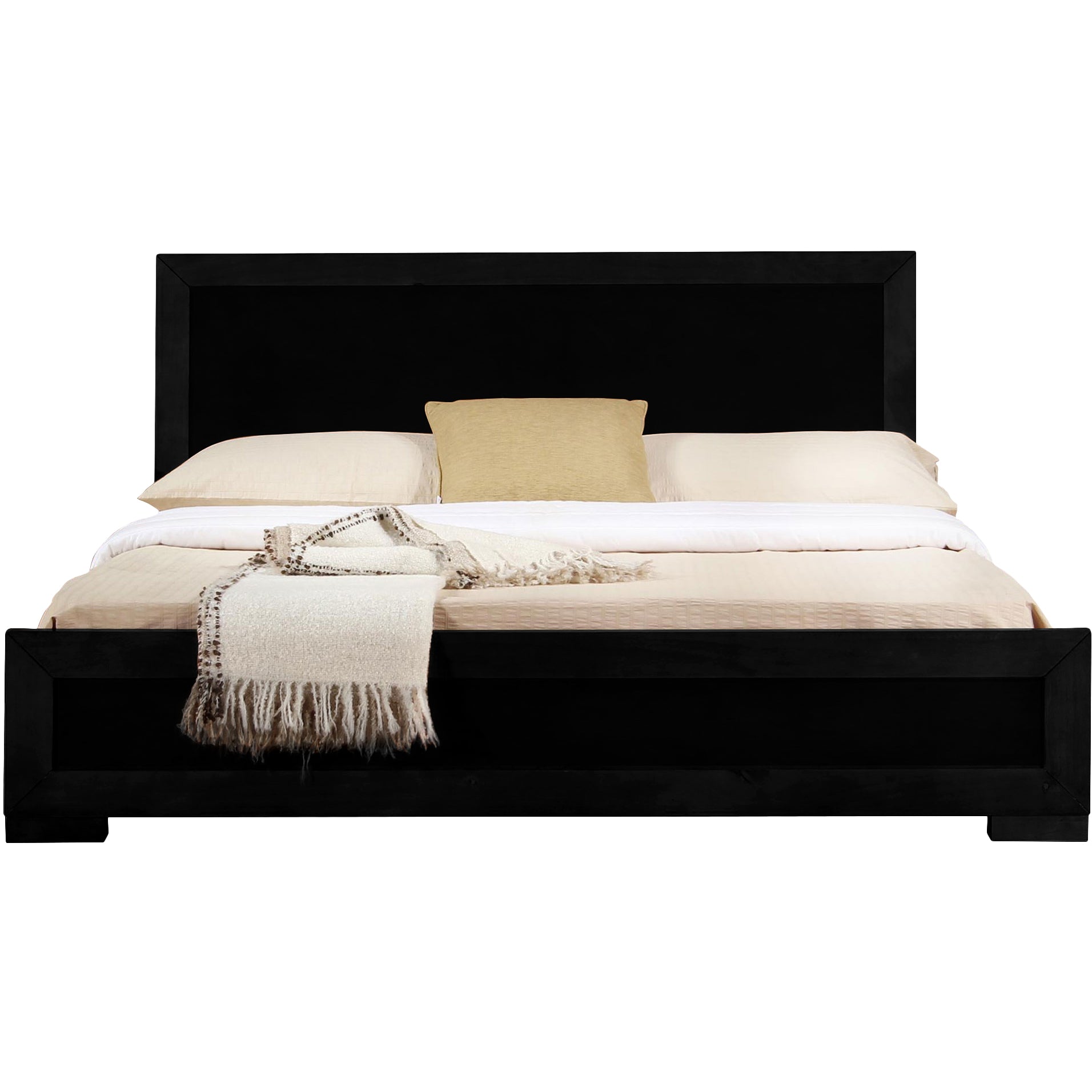 Black Wood Queen With Yes Bed Frame - Bed & Bath