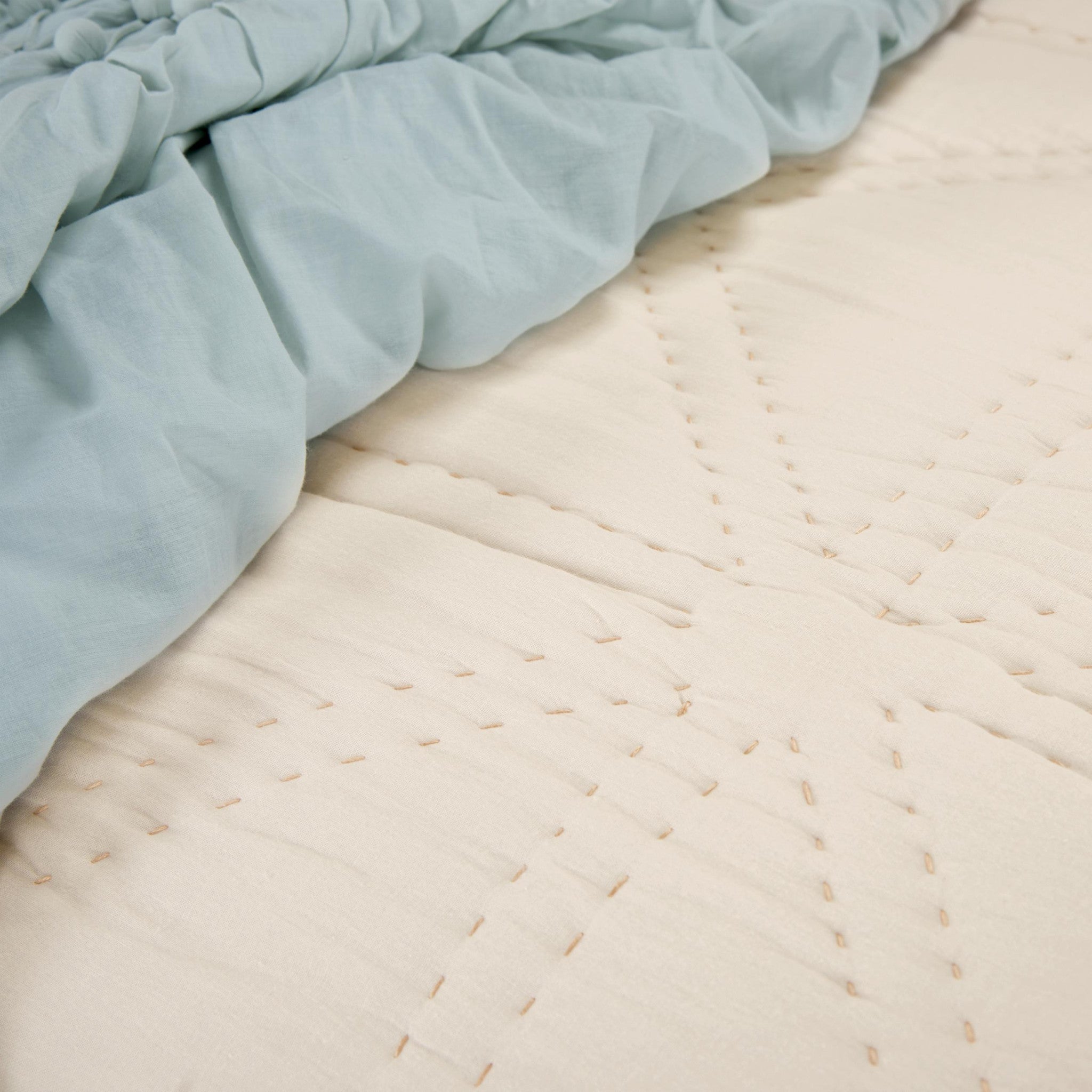 Set of Three Ivory Geometric Queen Quilt - Bed & Bath