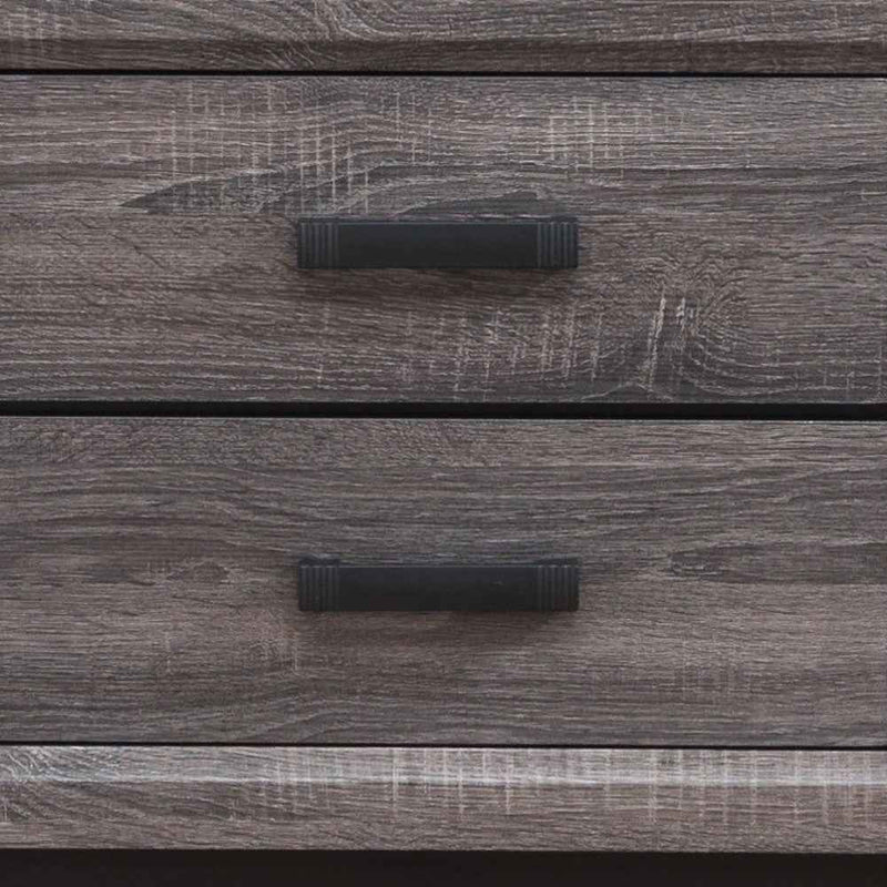 25" Gray Wood Two Drawer Nightstand