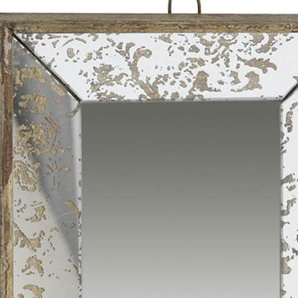 12" Silver Metal Framed Antiqued Glass Accent Mirror - Bed & Bath