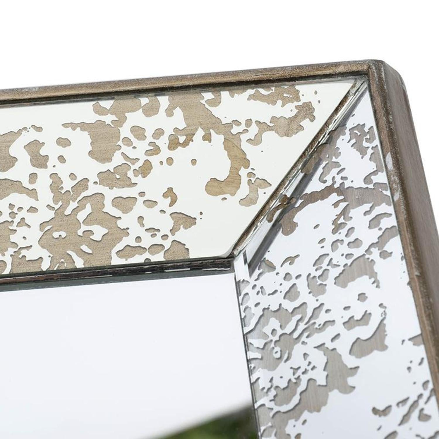 12" Silver Metal Framed Antiqued Glass Accent Mirror - Bed & Bath