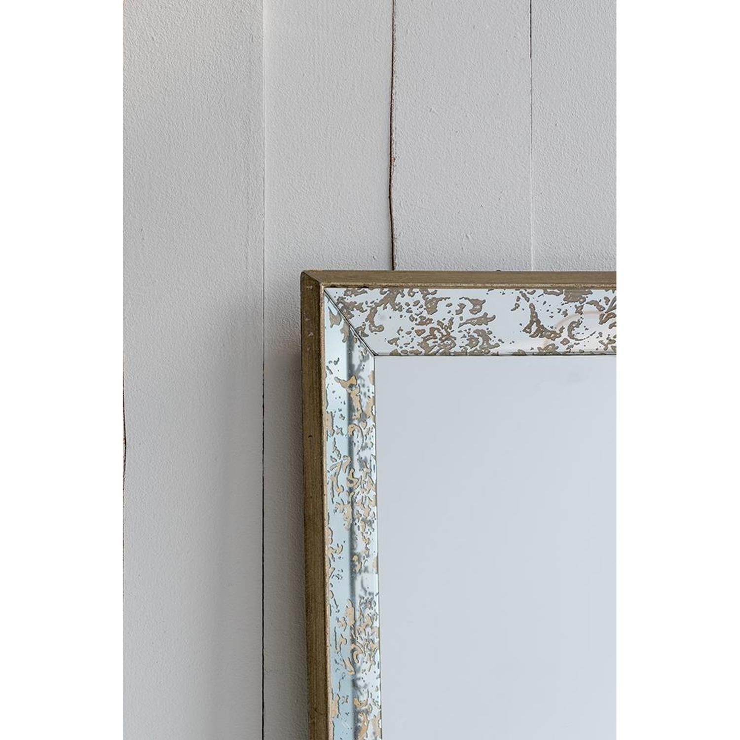 12" Silver Metal Framed Antiqued Glass Accent Mirror - Bed & Bath