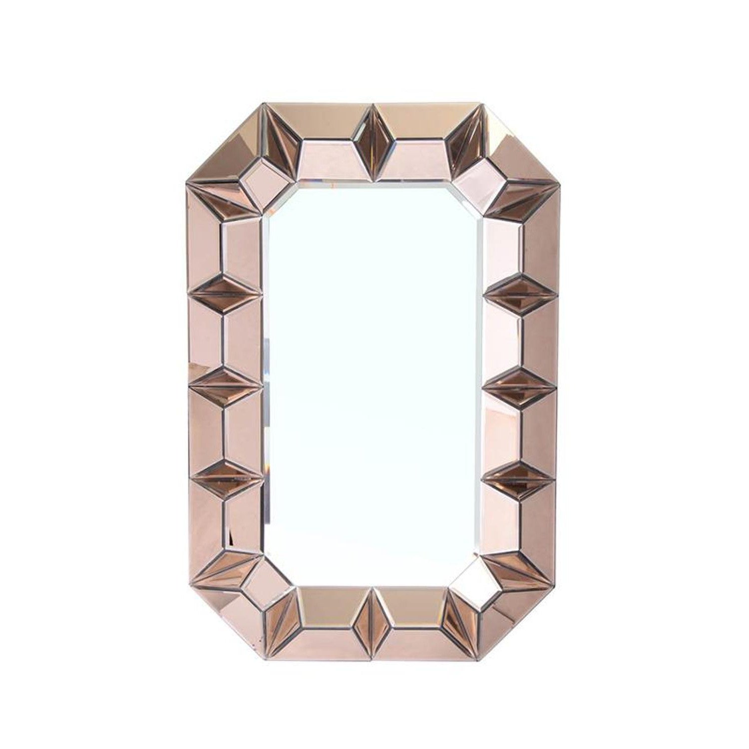 35" Rose Gold Glass Abstract Ornate Framed Accent Mirror - Bed & Bath