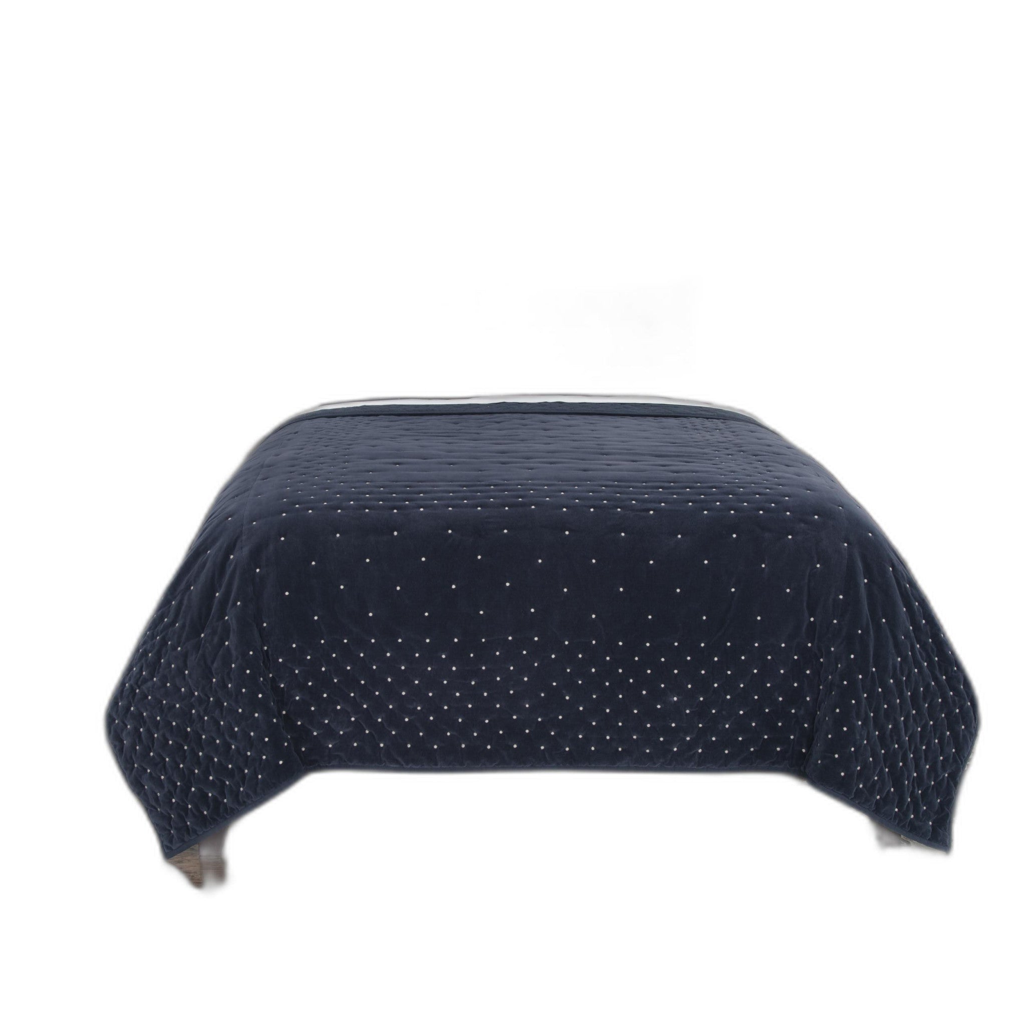 Indigo Polka Dots King Quilt - Bed & Bath