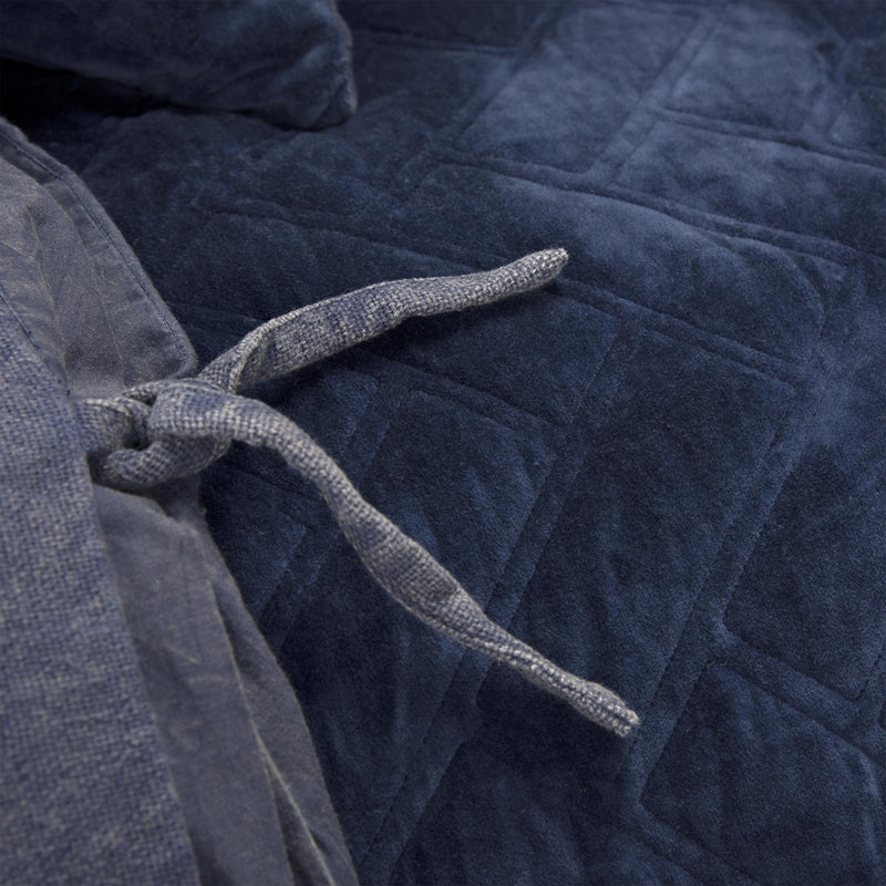 Indigo Geometric Queen Quilt - Bed & Bath
