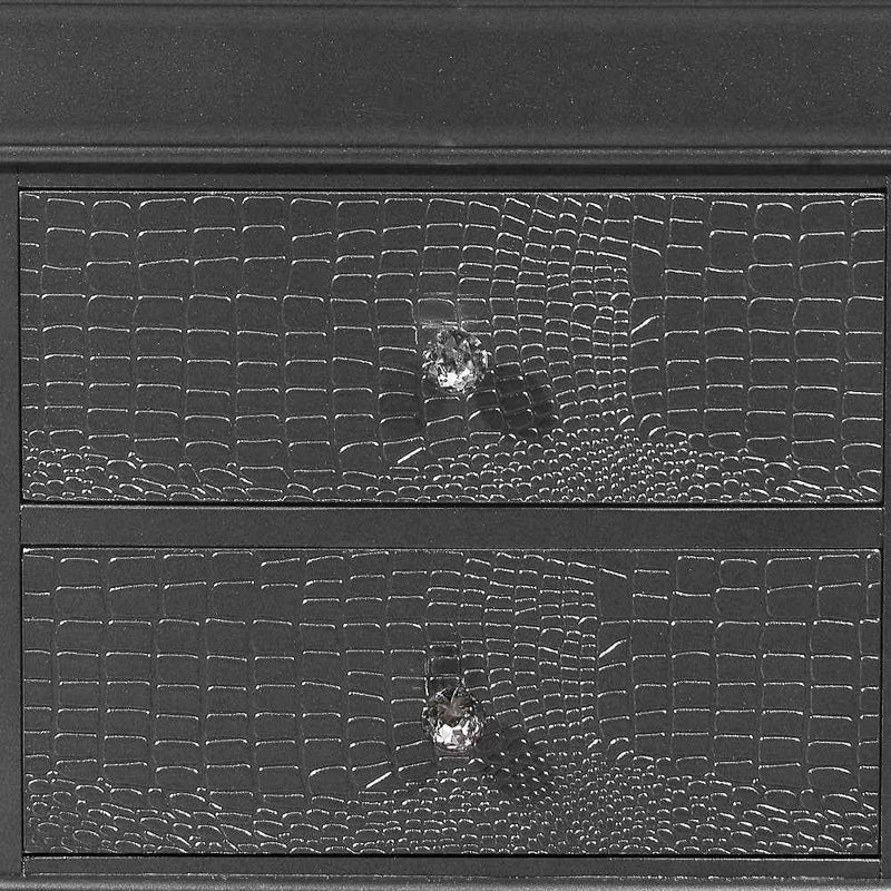 24" Gray Wood Shagreen Two Drawer Nightstand