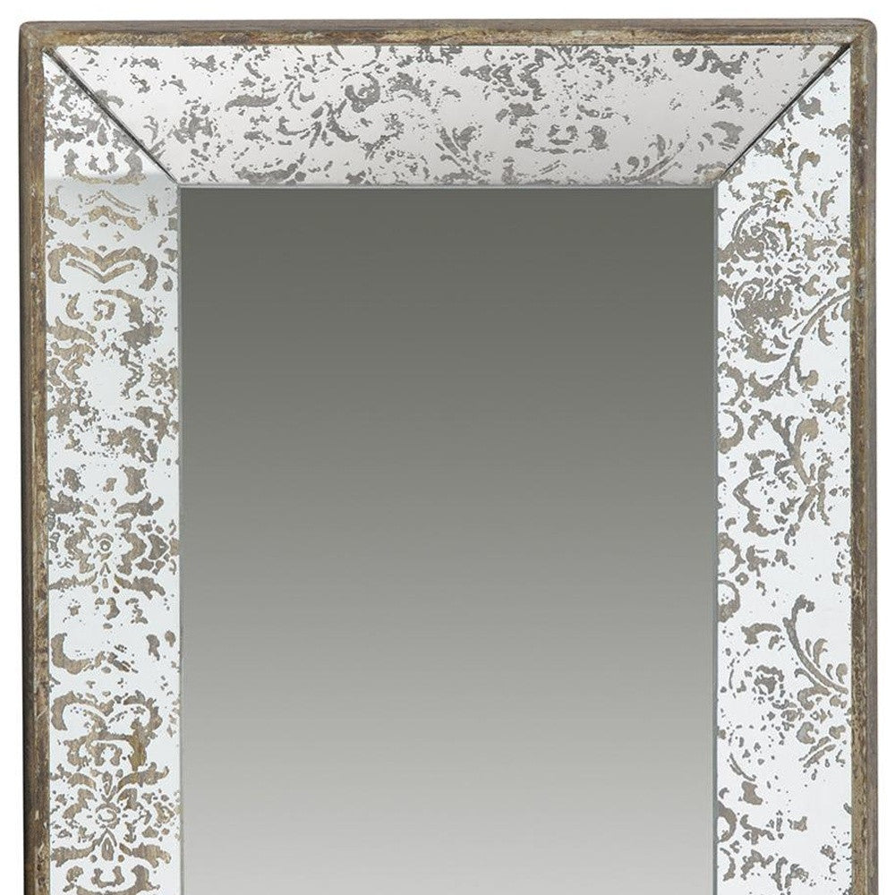 24" Silver Glass Framed Accent Mirror - Bed & Bath