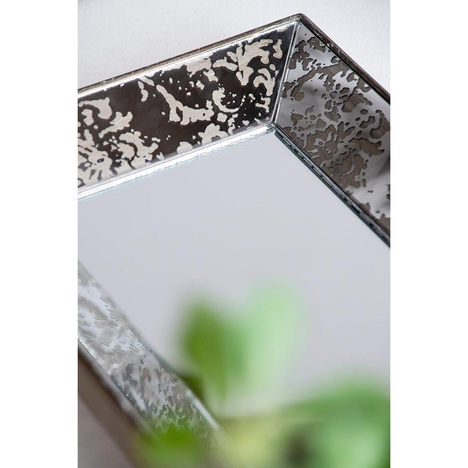 24" Silver Glass Framed Accent Mirror - Bed & Bath