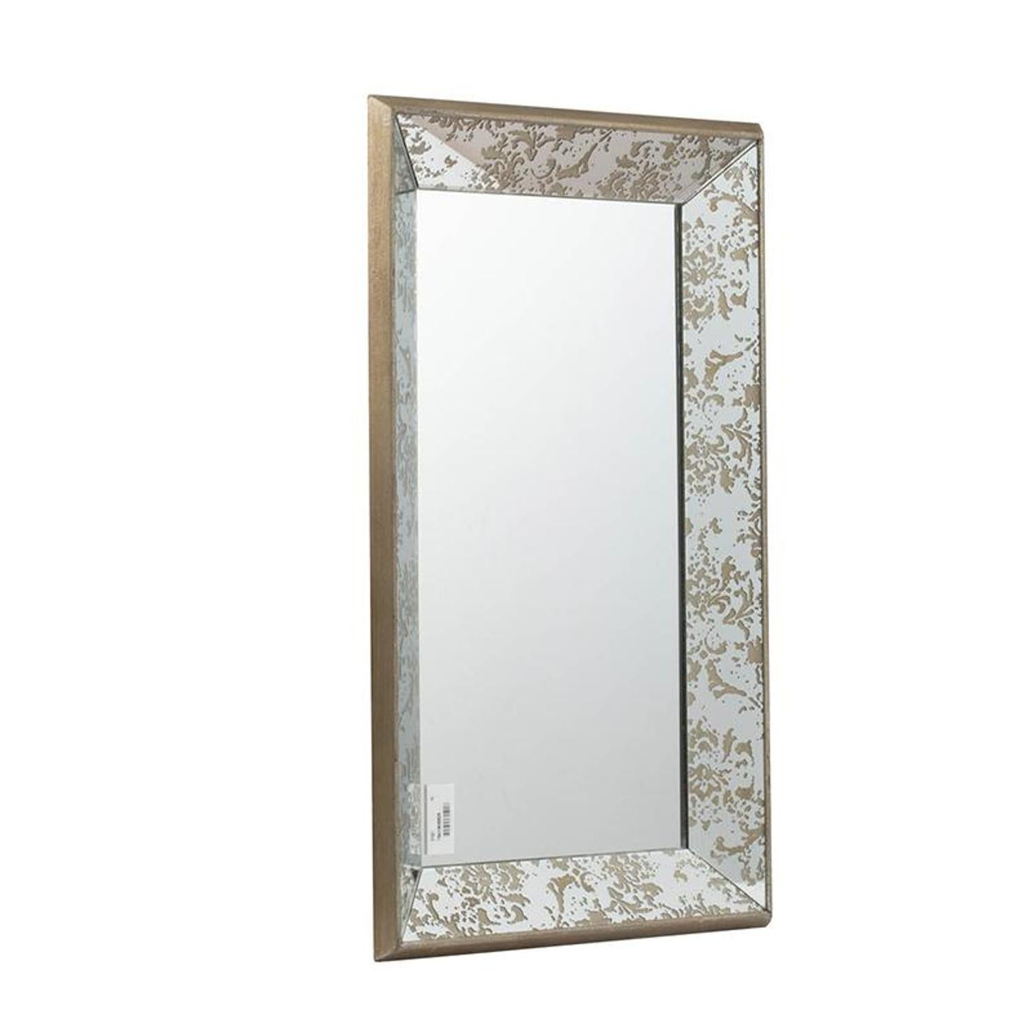 24" Silver Glass Framed Accent Mirror - Bed & Bath