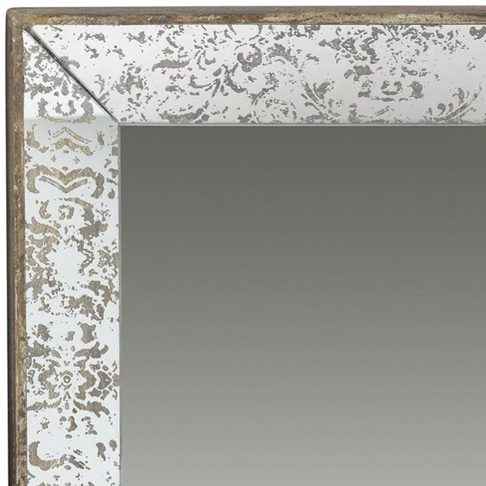 24" Silver Glass Framed Accent Mirror - Bed & Bath