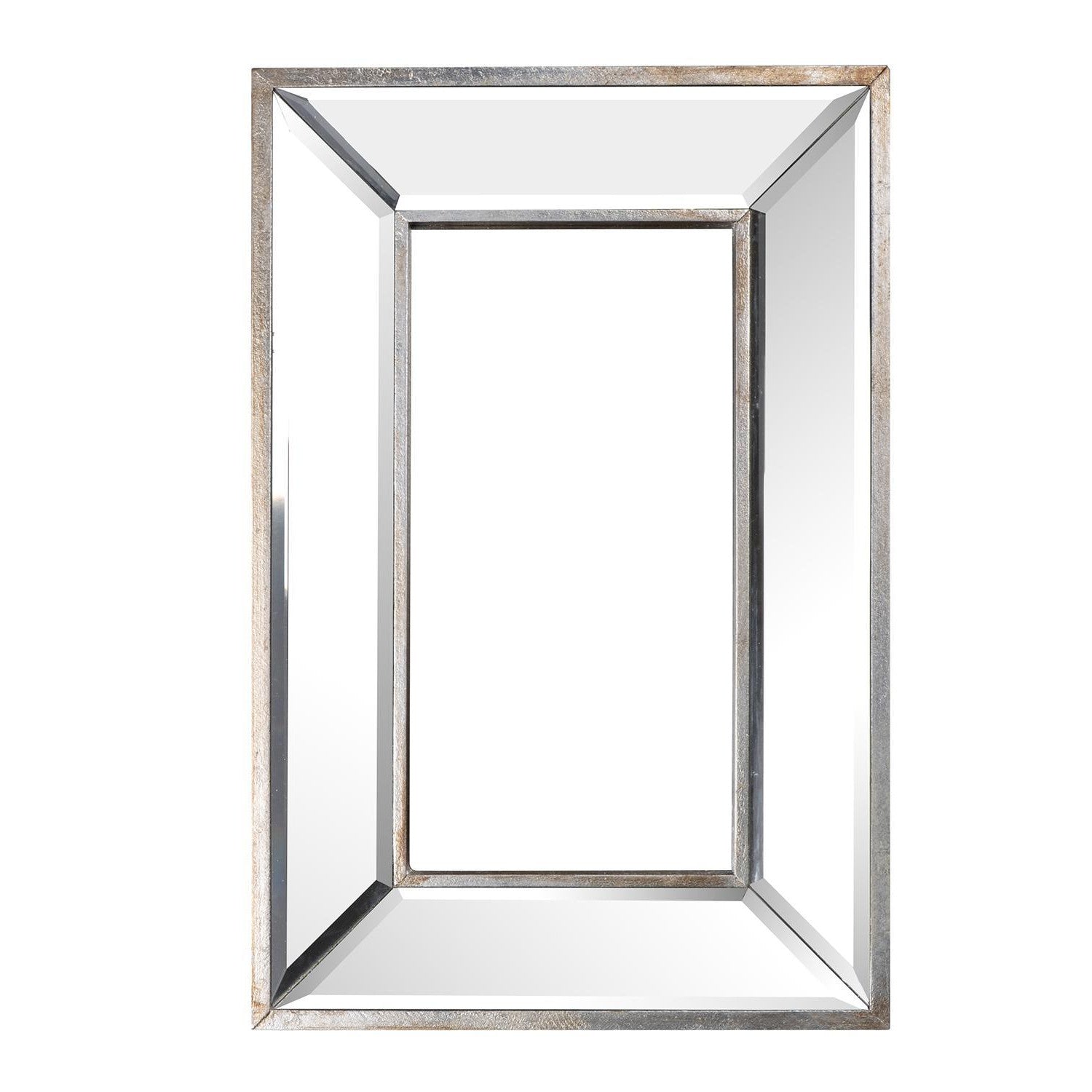 18" Silver Beveled Glass Framed Accent Mirror - Bed & Bath