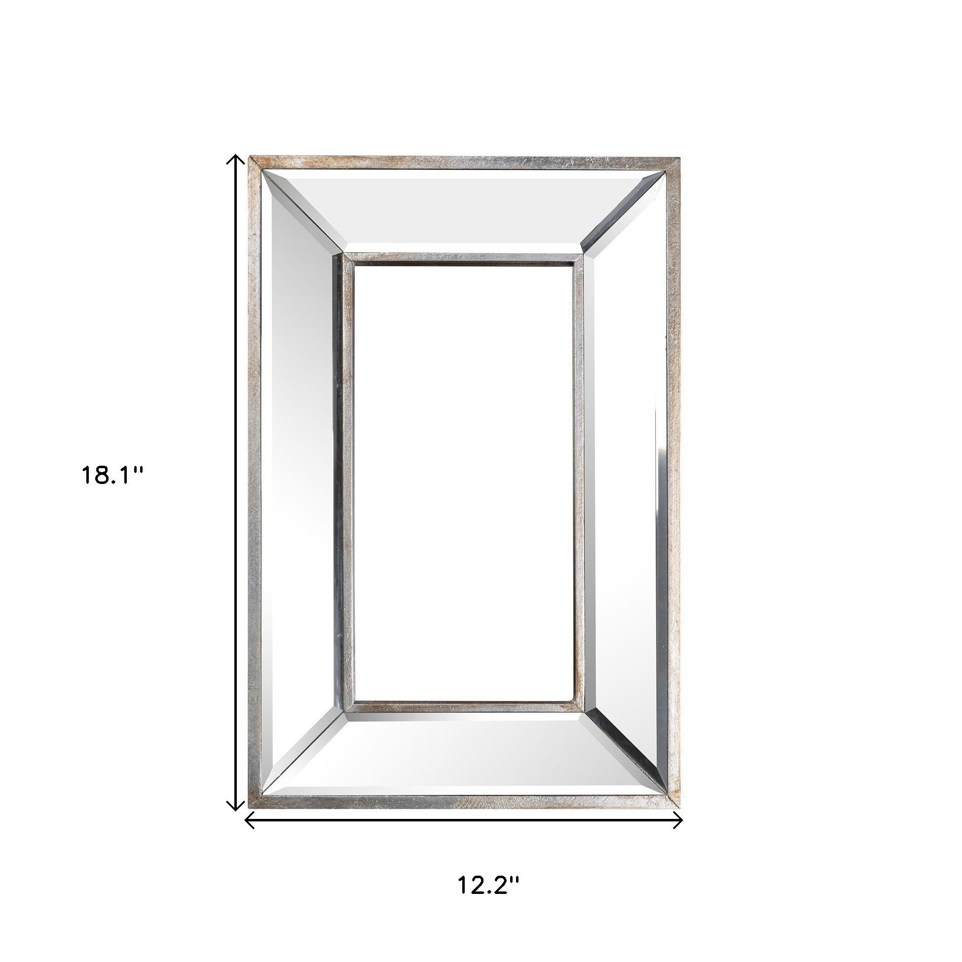 18" Silver Beveled Glass Framed Accent Mirror - Bed & Bath