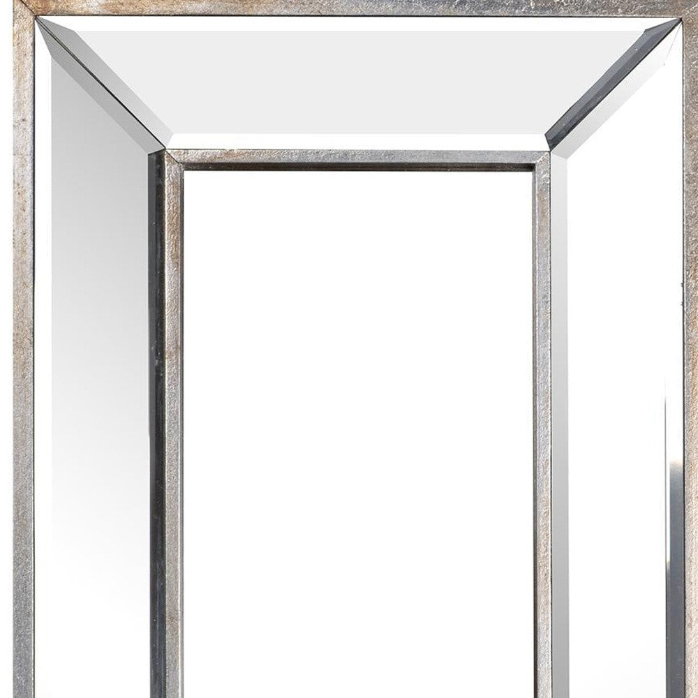 18" Silver Beveled Glass Framed Accent Mirror - Bed & Bath