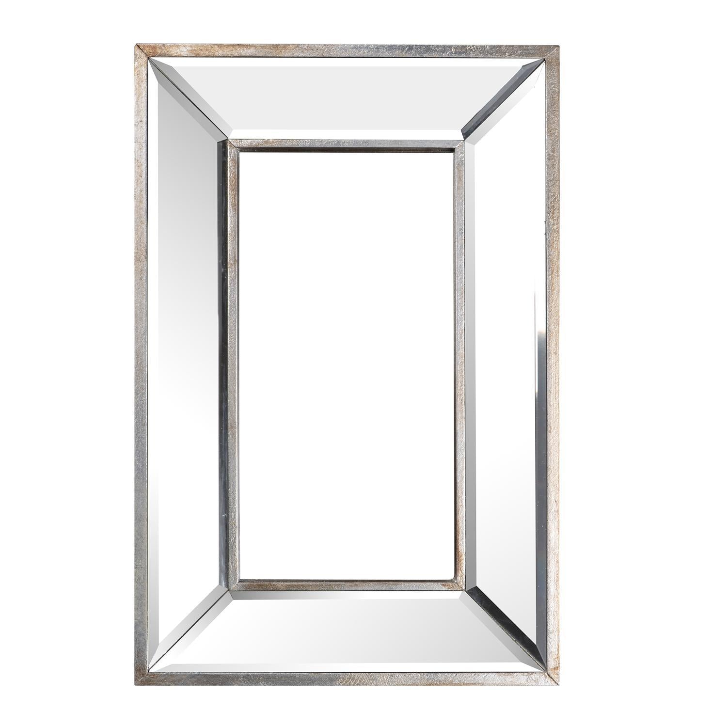 18" Silver Beveled Glass Framed Accent Mirror - Bed & Bath