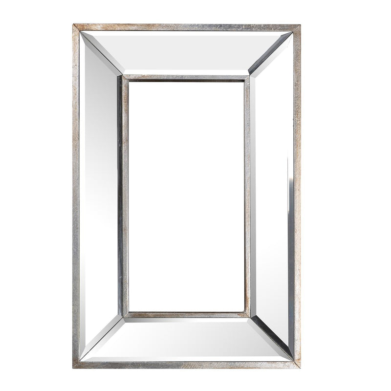 18" Silver Beveled Glass Framed Accent Mirror - Bed & Bath