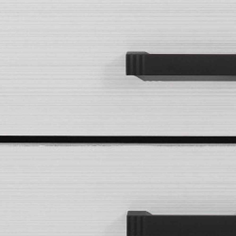 25" White Wood Two Drawer Nightstand