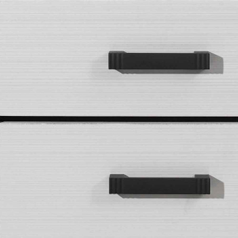 25" White Wood Two Drawer Nightstand