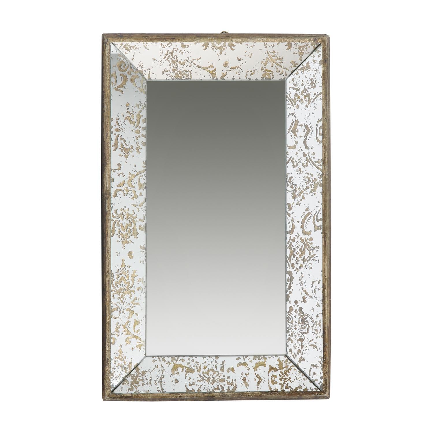 20" Silver Glass Framed Accent Mirror - Bed & Bath