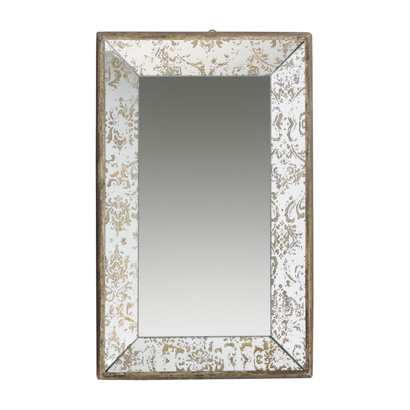 20" Silver Glass Framed Accent Mirror - Bed & Bath