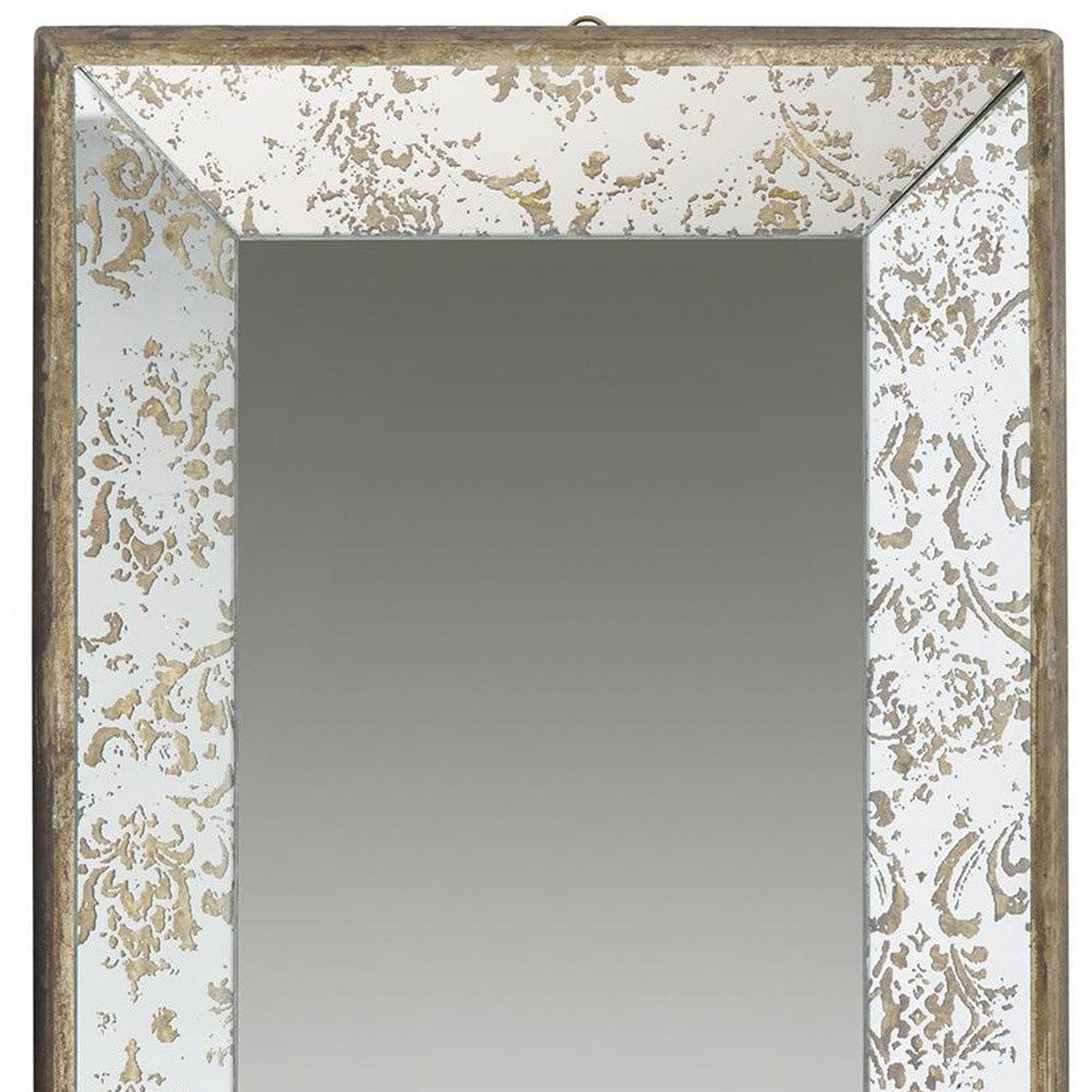 20" Silver Glass Framed Accent Mirror - Bed & Bath