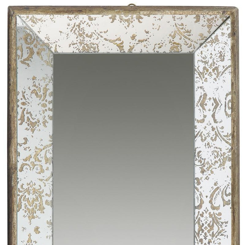 20" Silver Glass Framed Accent Mirror - Bed & Bath