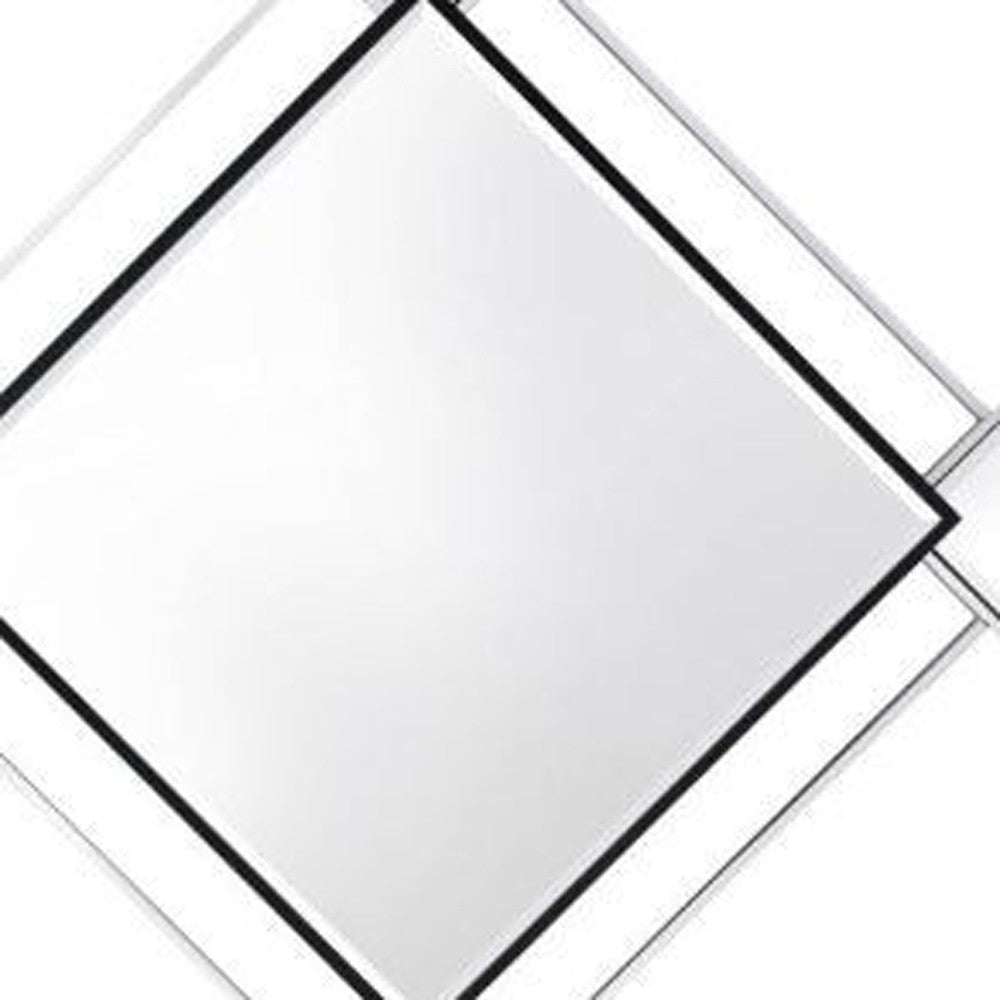 45" Gray And Black Abstract Metal Framed Accent Mirror - Bed & Bath