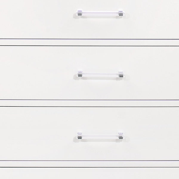 16" White Solid Wood Five Drawer Chest with LED Lighting Default Title
