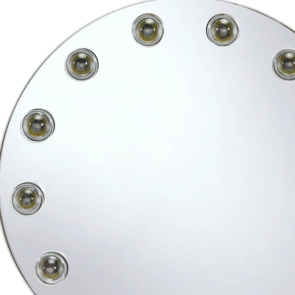 15" White Abstract Metal Framed Mounted Accent Mirror - Bed & Bath