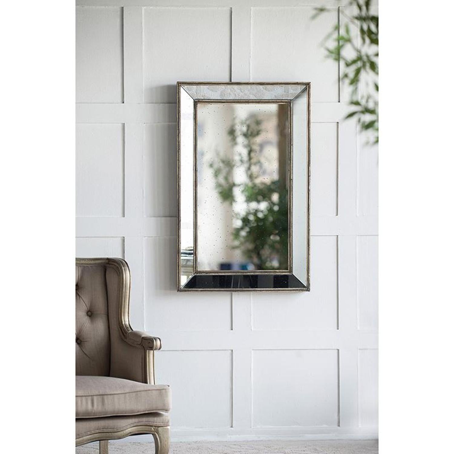 43" Silver Wood Framed Accent Mirror - Bed & Bath