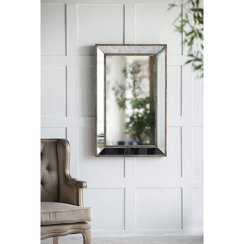 43" Silver Wood Framed Accent Mirror - Bed & Bath